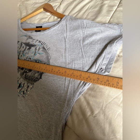 Harley Davidson women’s grey t-shirt skull studded size XL - Picture 5 of 7